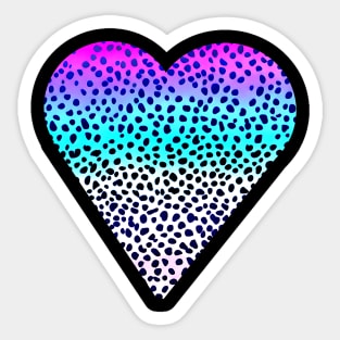 Bright Colorful Leopard Heart Sticker